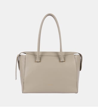 Sac cabas épaule Dune en cuir - Lancaster - Galet