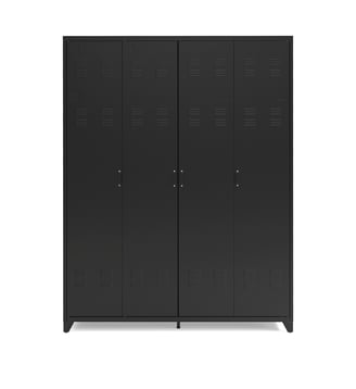 Armoire 4 portes en métal acier - La Redoute Interieurs - Noir