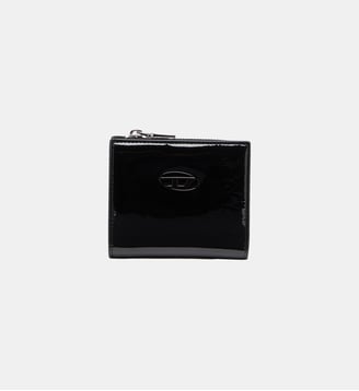 Portefeuille à rabat en PU brillant - Diesel - Noir