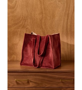 Sac cabas matelassé en velours côtelé - Cyrillus - Imprimé penjab
