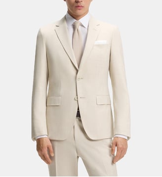 Costume deux pièces Slim en tissu à micro motif - BOSS - Beige