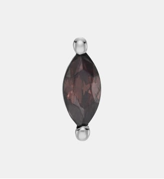Boucle d'oreille puce Pétale marron or - Nebuleuse Bijoux - Argent