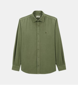 Chemise droite Charles en velours milleraies - Serge Blanco - Kaki army