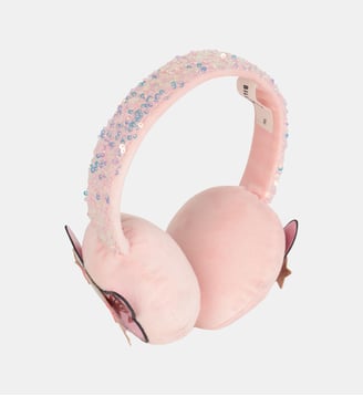 Cache-oreilles en velours - Billieblush - Pêche