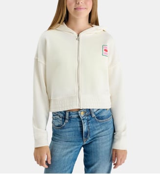 Sweat zippé Agnagi à capuche coton  - Le Temps Des Cerises - Beige