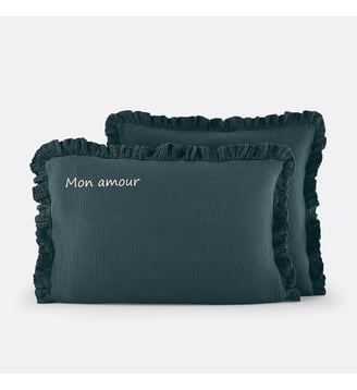 Taie d'oreiller enfant personnalisée - La Redoute Interieurs - Bleu pétrole