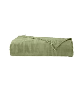 Couvre lit en gaze de coton - Desforges - Kaki