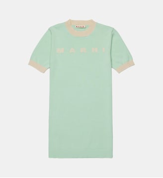 Robe t-shirt avec logo - Marni - Vert menthe clair
