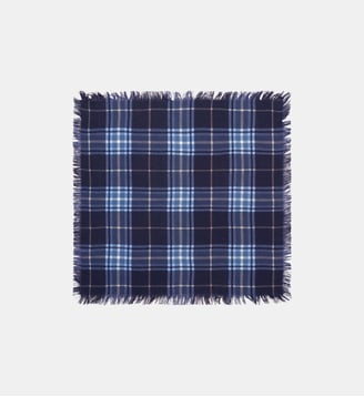 Mini carré Swann Tartan - Bompard - Marine et bleu atlas