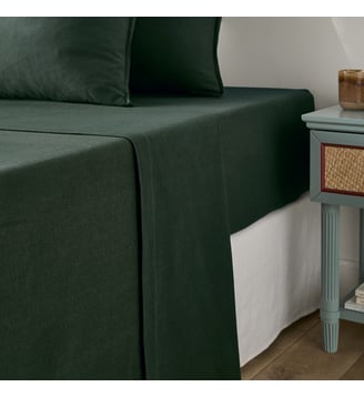 Drap plat, flanelle coton - La Redoute Interieurs - Vert foncé