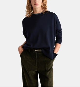 Tricot larkin en laine mérinos - Momonì - Bleu