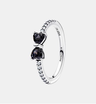 Bague Nœud Noir Scintillant - Pandora - Argenté