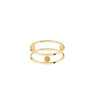 Bague HULA HOOP Solitaire - Saphir orange 0,12ct - Or jaune 750‰ - La Brune & La Blonde - Or jaune