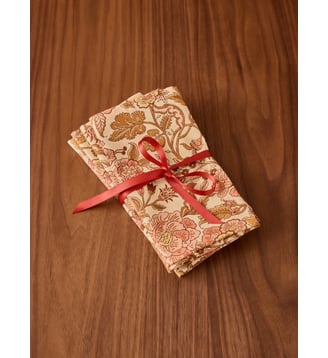 Serviettes de table imprimées par lot de 4 - Cyrillus - Caramel