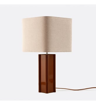 Lampe à poser en céramique et lin - La Redoute Interieurs - Brique