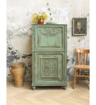 Armoire en bois Blandine N°441- Produit chiné - Debongout - Vert