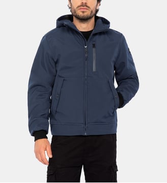 Blouson droit à capuche - Schott - Navy