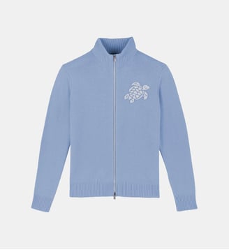 Sweat en coton et cachemire à fermeture zippée Tortue - Vilebrequin - Cloudy