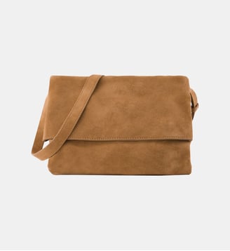 Sac Messenger cuir velours - Ikks - Camel