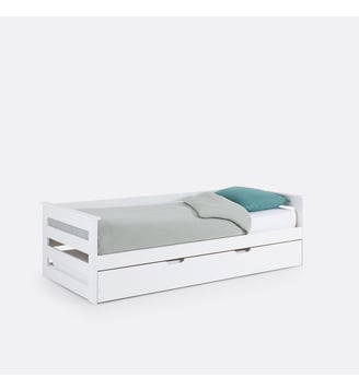Lit banquette gigogne en pin - La Redoute Interieurs - Blanc