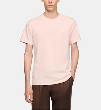 T-shirt à patch cœur - Sandro - Rose clair