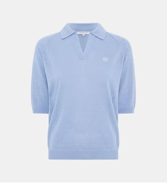 Polo en lin mélangé - LOULA - Gerard Darel - Bleu ciel