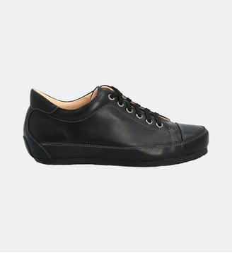 Basket rotonda - cuir lisse - Manfield - Noir