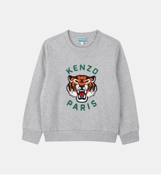 Sweat en molleton - Kenzo Kids - Gris chiné