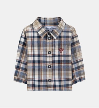 Chemise - Bordeaux coton carreaux boutons - Tartine Et Chocolat - Rouge