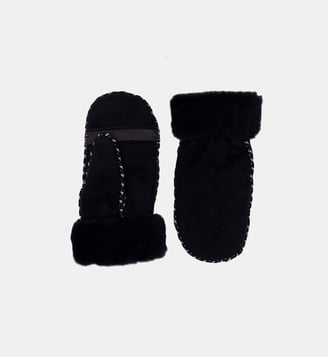 Mouffles Alix Femme Cuir Agneau Double Face - Agnelle - Moka