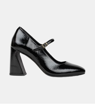 Escarpins Alice Cuir Verni Froissé - Bobbies - Noir