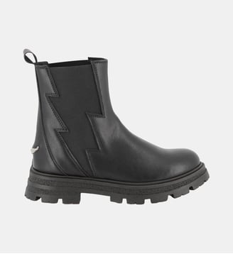 Bottines chelsea en cuir de vachette - Zadig&Voltaire Kids - Black