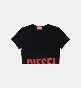 T-shirt col ras du cou avec logo - Diesel Kids - Noir