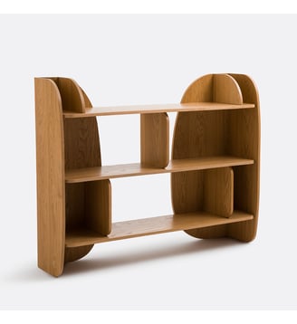 Bibliothèque basse 8 niches plaqué chêne - La Redoute Interieurs - Chêne