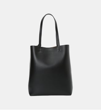 grand sac cabas en cuir noir - Agnès b. - Noir