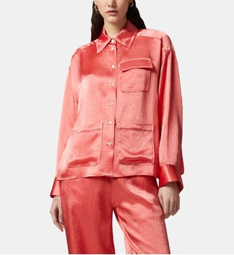 Chemise fluide en satin avec poche poitrine - Pinko - Multicolore