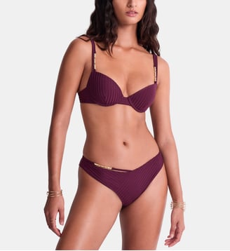 Haut de maillot de bain Push up coques - Aubade - Bordeaux