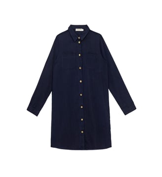 Robe courte chemise uni RINDY - La Petite Etoile - Marine