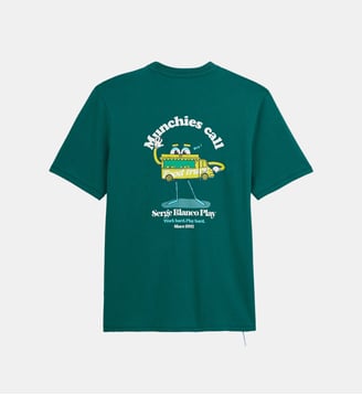 T-shirt manches courtes Théo imprimé Munchies Call - Serge Blanco - Bleu canard