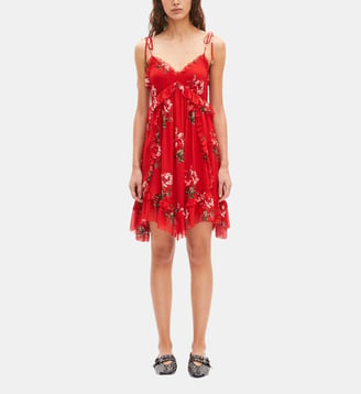 Robe courte imprimé fleuri - The Kooples - Red et green