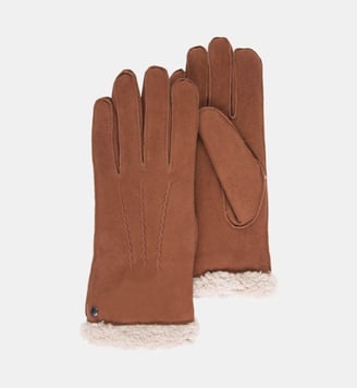 Gants en cuir de chèvre velours, doublés en imitation fourrure Isotoner