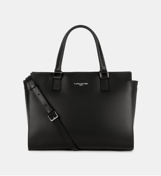 Grand sac cabas main Smooth en cuir - Lancaster - Noir