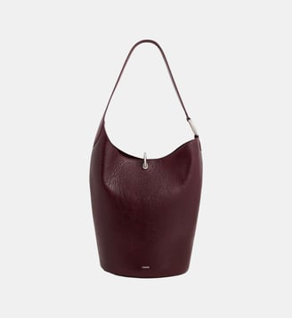 Sac tote ring en cuir texturé - Rabanne - Marron foncé et argent