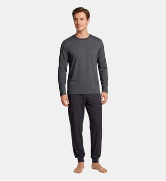 Pyjama cardé d'homme en Coton - Impetus - Bleu marine