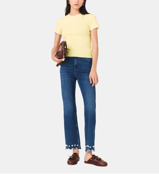 Jean bootcut avec perles - Maje - Bleu