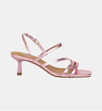 Sandales à Talon Alix Cuir Laminé - Bobbies - Rose cosmique