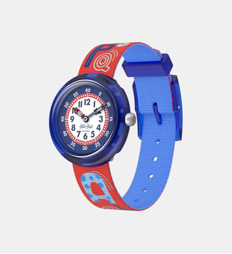 Montre Classroom creations Bleu, Blanc FBNP244 - Flik Flak - Bleu