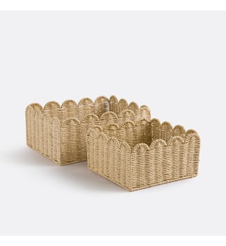 Lot de 2 paniers en papier tressé - La Redoute Interieurs - Naturel