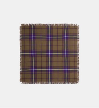 Mini carré Swann Tartan - Bompard - Noisette et ultraviolet