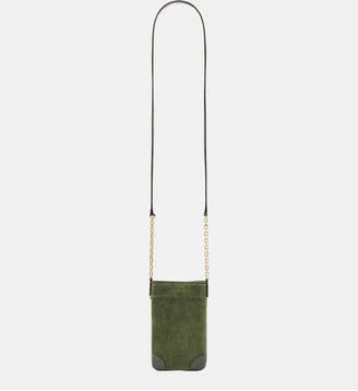 Porte téléphone en cuir velours - LE CHARLOTTE PHONE - Gerard Darel - Vert